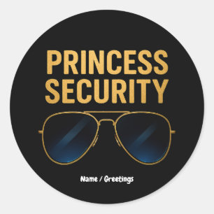 Sticker Rond Princesse Sécurité Magique Halloween fête d'annive