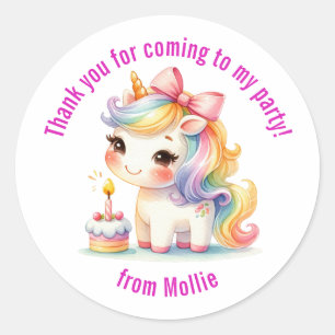 Sticker Rond Princesse Unicorn Merci