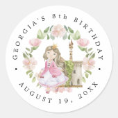 Sticker Rond Princesses, Chevaliers et Dragons Fairy Tale Anniv (Devant)