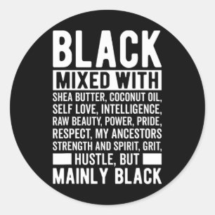 Sticker Rond Principalement Black African Pride Mois de l'histo