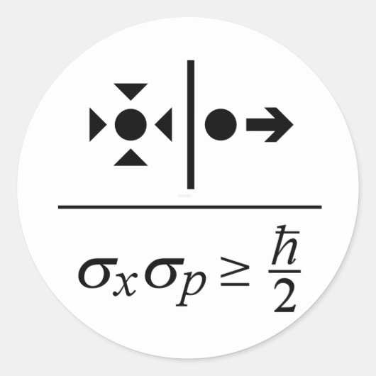 Sticker Rond Principe d'incertitude Heisenberg (Devant)