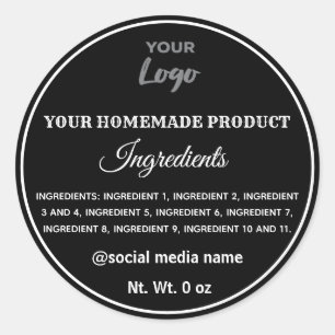 Sticker Rond Principes simples du logo noir et blanc