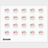 Sticker Rond Printemps Eté Aquarelle Florale Mariage Favoriser (Feuille)