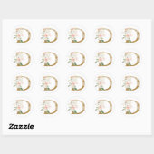 Sticker Rond Printemps été mariage MONOGRAM D (Feuille)