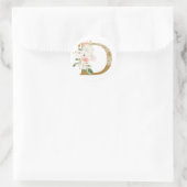 Sticker Rond Printemps été mariage MONOGRAM D (Sac)