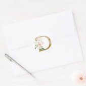 Sticker Rond Printemps été mariage MONOGRAM D (Enveloppe)
