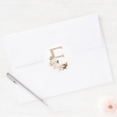 Sticker Rond Printemps été mariage MONOGRAM E (Enveloppe)