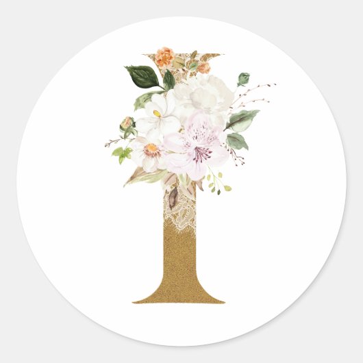 Sticker Rond Printemps été mariage MONOGRAM I (Devant)