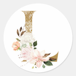 Sticker Rond Printemps été mariage MONOGRAM L