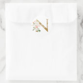 Sticker Rond Printemps été mariage MONOGRAM N (Sac)