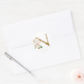 Sticker Rond Printemps été mariage MONOGRAM N (Enveloppe)