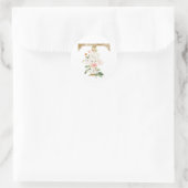 Sticker Rond Printemps été mariage MONOGRAM T (Sac)