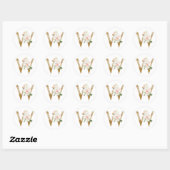 Sticker Rond Printemps été mariage MONOGRAM W (Feuille)