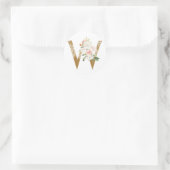 Sticker Rond Printemps été mariage MONOGRAM W (Sac)