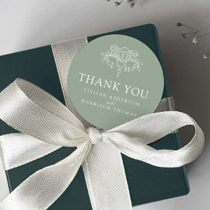 Sticker Rond Printemps fleur de lis mariage merci la faveur ver