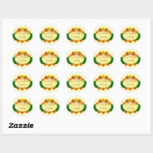 Sticker Rond Printemps heureux (Feuille)