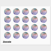 Sticker Rond Printemps Pastel Papillons fête d'anniversaire Fav (Feuille)