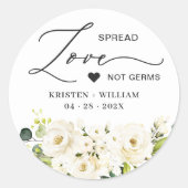 Sticker Rond Printemps Rose florale Sanitizer mariage Favoriser (Devant)