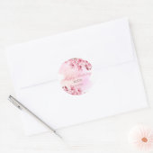 Sticker Rond Printemps Sakura Cherry Blossom Crème rose Anniver (Enveloppe)