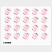 Sticker Rond Printemps Sakura Cherry Blossom Crème rose Anniver (Feuille)