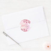Sticker Rond Printemps Sakura Cherry Blossom Crème rose Anniver (Enveloppe)