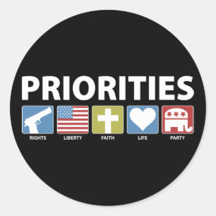 Sticker Rond Priorités de GOP