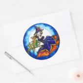 Sticker Rond Priscilla Witch Halloween Imaginaire Fairy (Enveloppe)