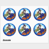 Sticker Rond Priscilla Witch Halloween Imaginaire Fairy (Feuille)