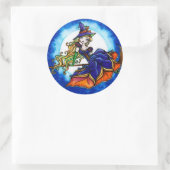 Sticker Rond Priscilla Witch Halloween Imaginaire Fairy (Sac)