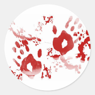 Sticker Rond Prise à main rouge