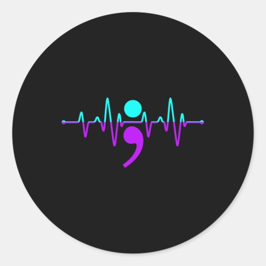 Sticker Rond Prise en compte du carbone Happy Heartbeat Graphiq (Devant)