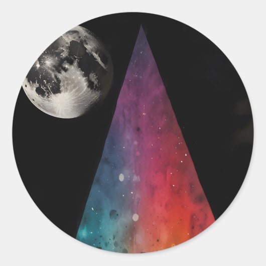 Sticker Rond Prisme lunaire (Devant)