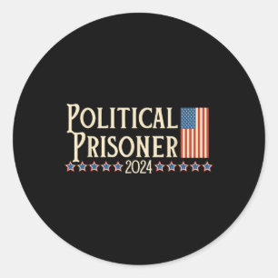 Sticker Rond Prisonnier 2024 Vote Trump 5 novembre Drapeau amér