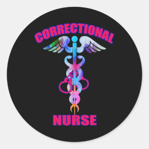 Sticker Rond Prisons D'Infirmière De Service Correctionnel Pris