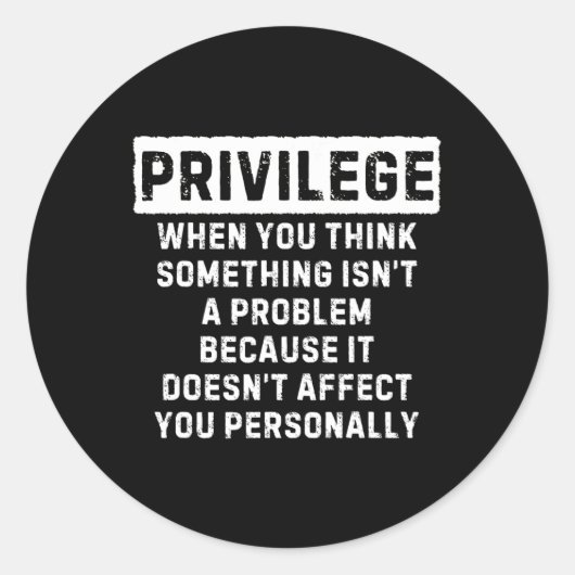 Sticker Rond Privilège expliqué problème des vies noires Mois d (Devant)