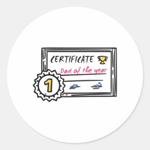 Sticker Rond Prix de fête des pères du certificat papa de l'ann