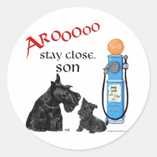 Sticker Rond Prix de l'essence pour Terrier Écossais !!