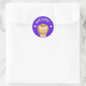 Sticker Rond Prix de Progrès Étudiant Génial Lion Mignon (Sac)