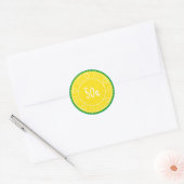 Sticker Rond Prix de vente Jaune Vert Personnalisé (Enveloppe)