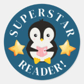 Sticker Rond Prix du lecteur Superstar de la classe de l'enseig (Devant)