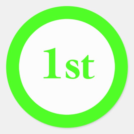 Sticker Rond Prix du premier rang Vert (Devant)