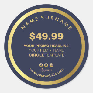 Sticker Rond Prix marketing promotionnel du cercle minimal mode