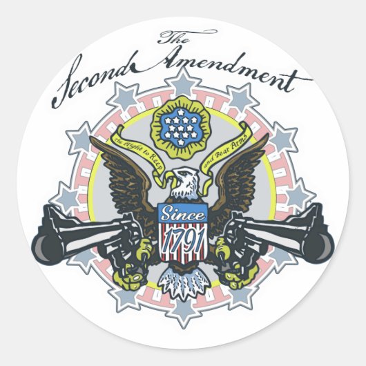 Sticker Rond Pro 2e amendement Gun Toting Eagle Gear (Devant)