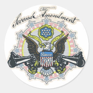 Sticker Rond Pro 2e amendement Gun Toting Eagle Gear