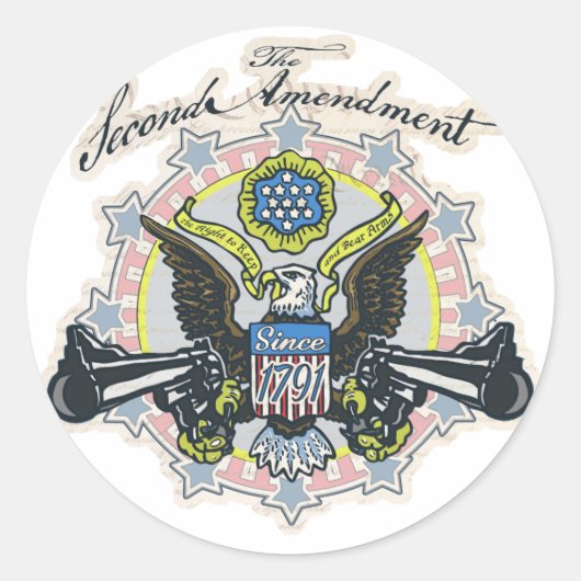 Sticker Rond Pro 2e amendement Gun Toting Eagle Gear (Devant)