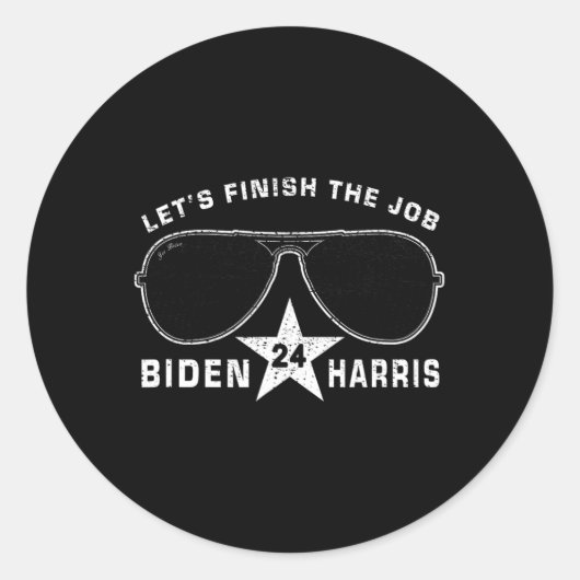 Sticker Rond Pro Biden Harris Président Campagne pour la démocr (Devant)