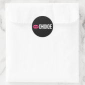 Sticker rond Pro-Choice (feuille de 4) : Noir (Sac)