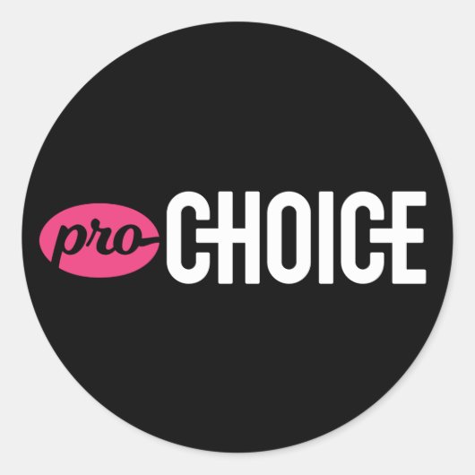 Sticker rond Pro-Choice (feuille de 4) : Noir (Devant)