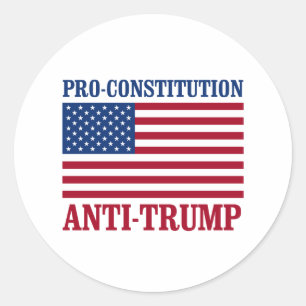 Sticker Rond Pro-constitution anti-Trump - Anti-Trump -
