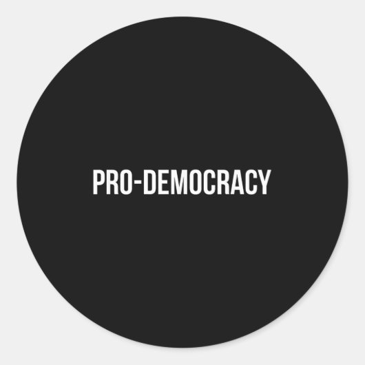 Sticker Rond Pro Democracy White Text (Devant)